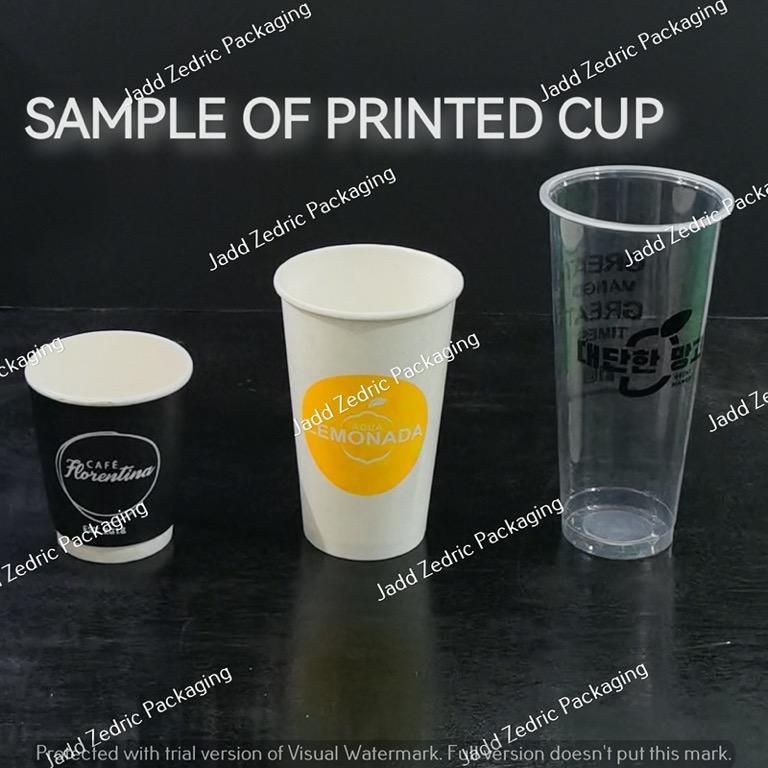 Disposable PRINTED CUPS, Food & Drinks, Other Food & Drinks on Carousell