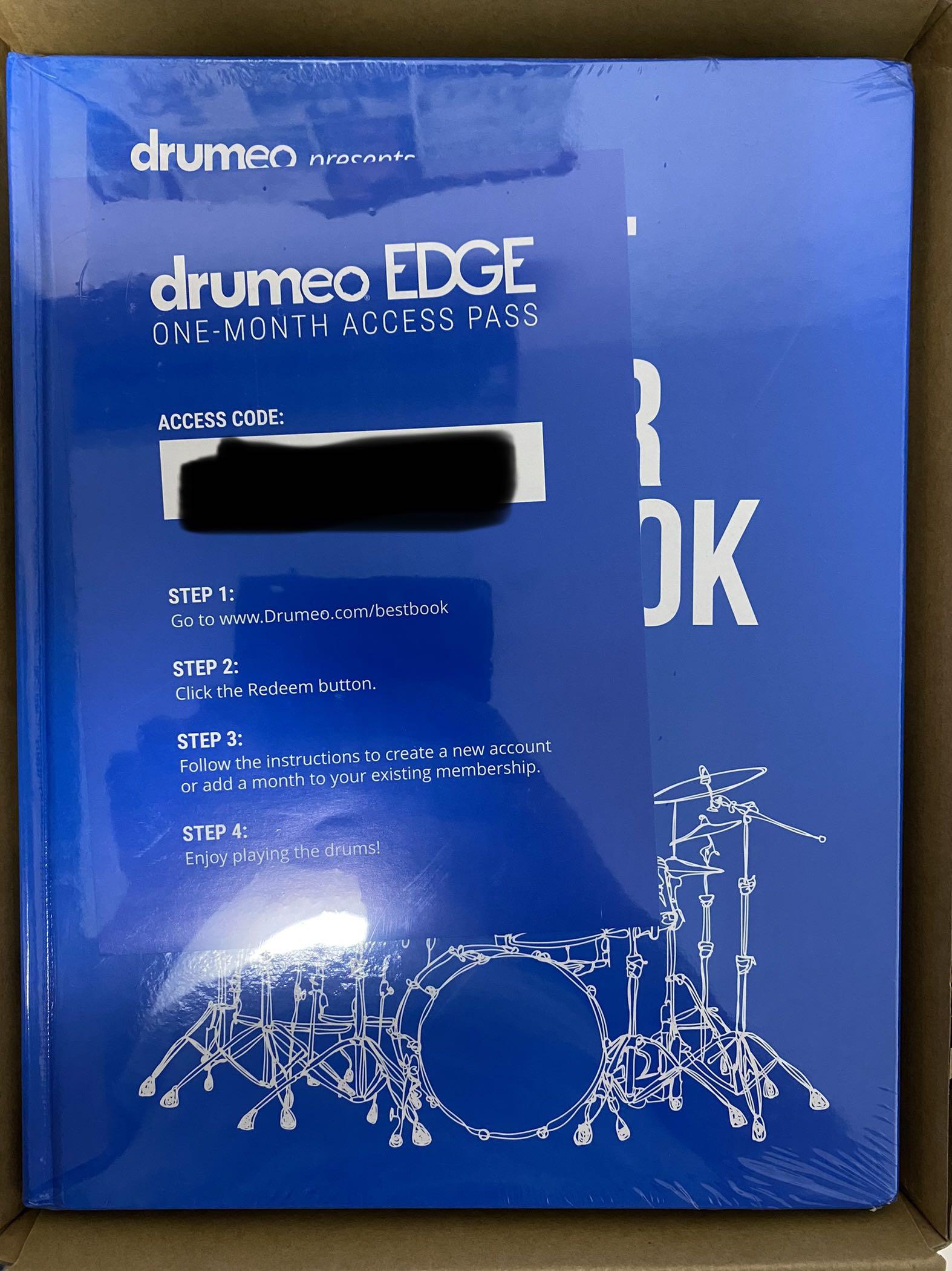 Drumeo The Best Beginner Drum Hardcover Book with one month Drumeo