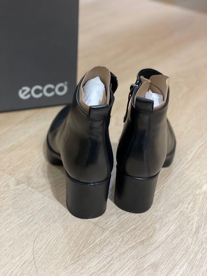 【ecco】SHAPE SCULPTED MOTION 35 復古粗跟拉鍊踝靴 女鞋(深酒紅 20763301480)