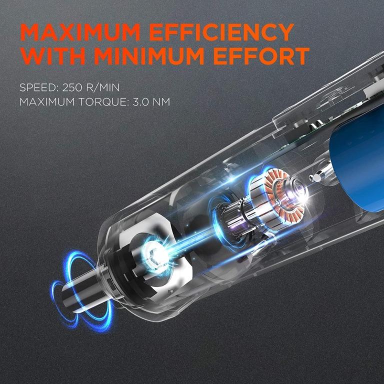 Electric Screwdrivers Kit, POWBUZZ Cordless Rechargeable 5V Power