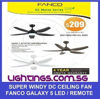 Fanco Galaxy-5 DC Motor Ceiling Fan 3 Tone LED 24W Light Remote