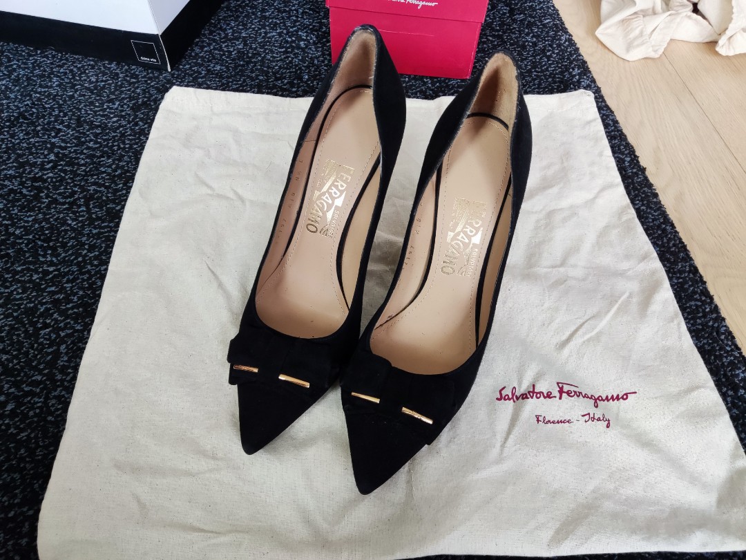 Ferragamo rietta high heel pump black Carousell