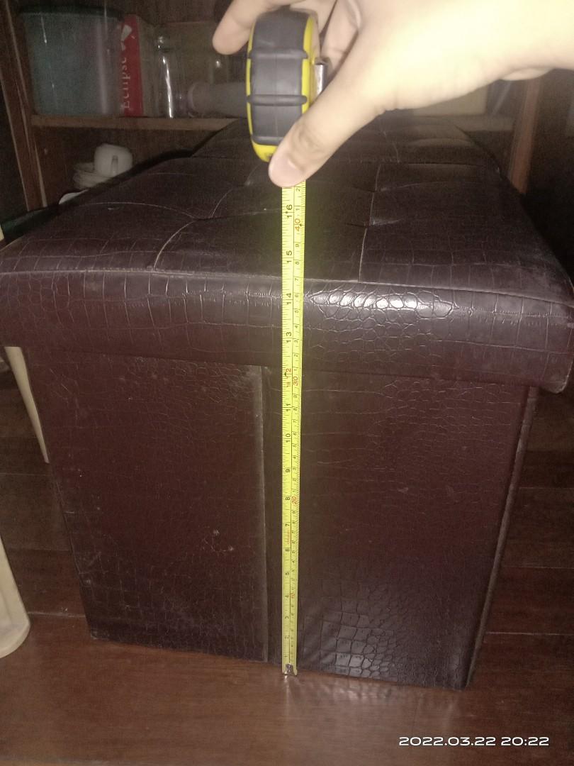 Foldable Stool Storage (Category: Chairs) located in Rizal. Submitted by ZhangYisha (Listing ID 1150556179, Image 1). Description: 2 pieces foldable maroon stool storage. That you may put things like throw pillows, beddings, blanket or just anything. Just beware that this kind of chair should be supported at the bottom if you are planning to carry this with something heavy inside..