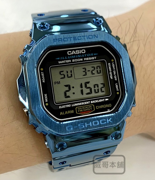 【威哥本舖】G-Shock 全新不鏽鋼改裝實品 DW-5600改裝 DW-5600E 已改含錶（電鍍藍）