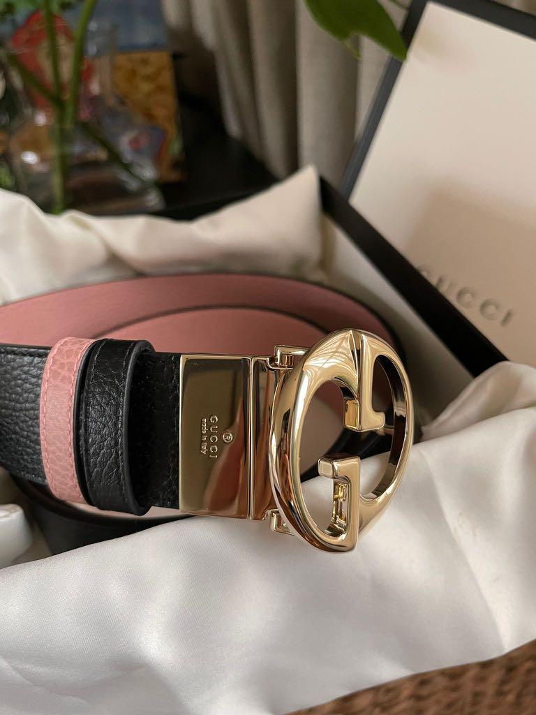 Gucci reversible black pink belt on sale