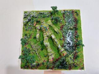 Custom diorama for EG Gundam RX-78 EG - Mossy diorama 1/144 scale
