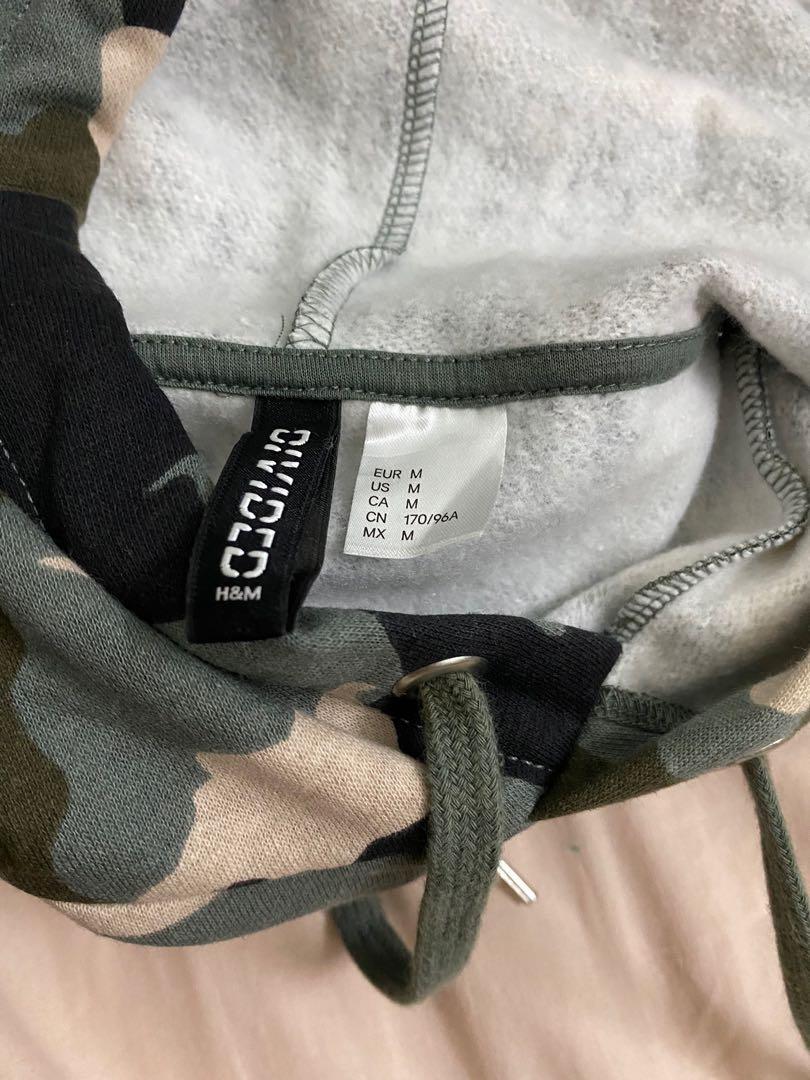 Camo cropped discount hoodie h&m