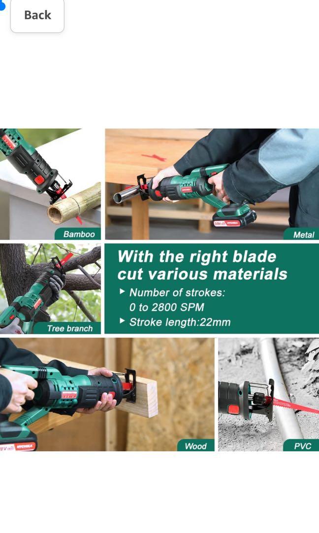 Hychika cordless hot sale reciprocating saw