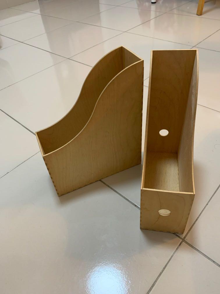 Ikea Wooden magazine holder, Furniture & Home Living, Home Improvement & Organisation, Storage