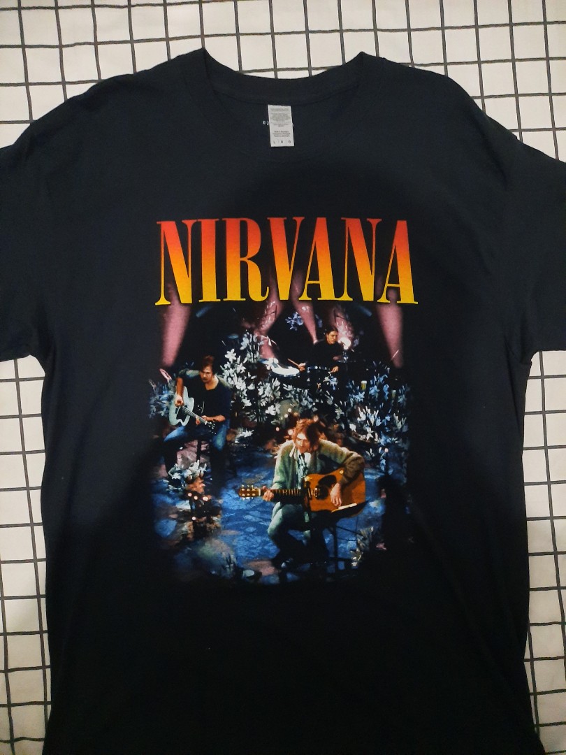 Kaos/T-Shirt Band Nirvana, Fesyen Pria 