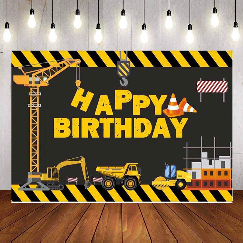 Kids Construction Themed Tarpaulin Birthday Party, Babies & Kids, Going
