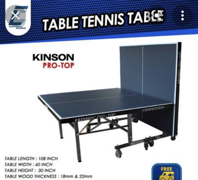 Kinson ProTop Competition Table Tennis Table, Sports Equipment, Sports