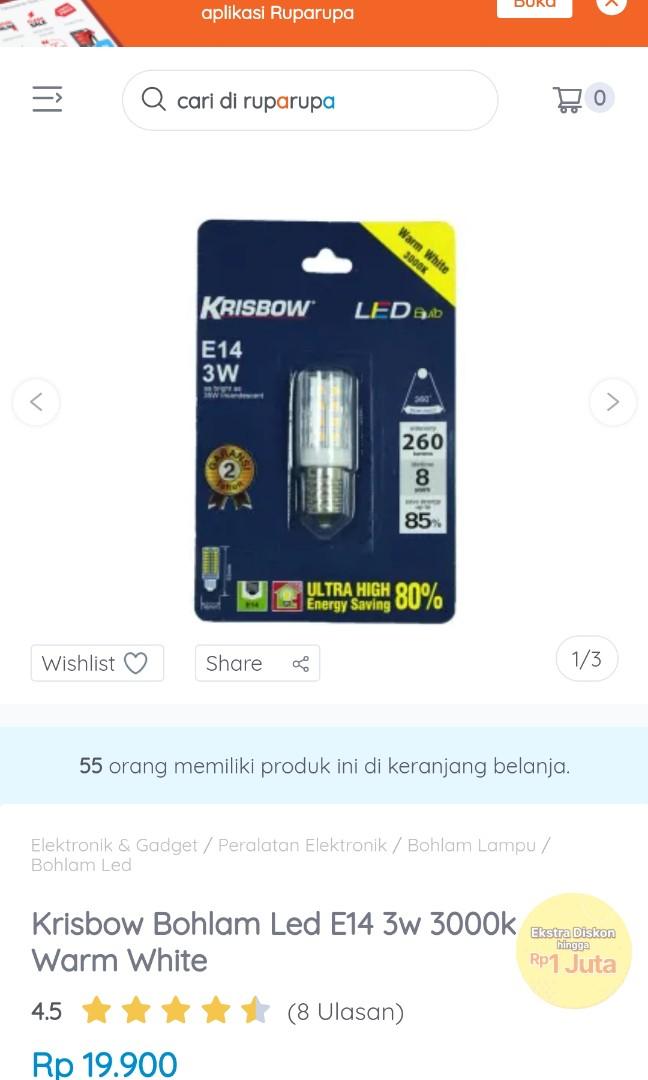 Lampu LED Krisbow Ace Hardware E14 3watt, Elektronik, Lainnya di Carousell
