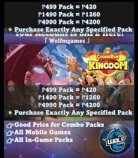[LEGAL] Cookie Run Kingdom Top Up - All Packs