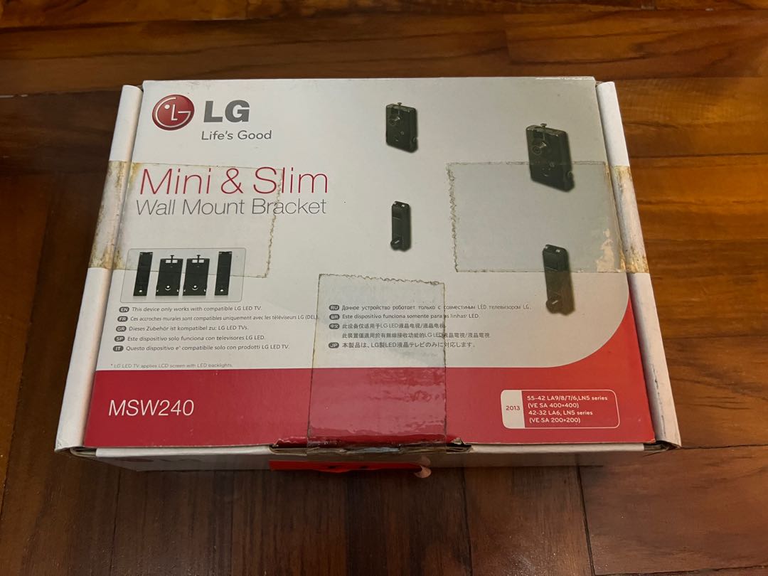 LG 電視掛牆架 Mini & Slim Wall Mount Bracket MSW240 VESA, 家庭電器, 電視 & 其他娛樂
