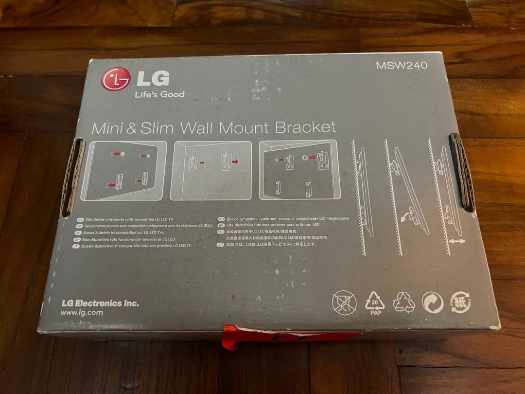 LG 電視掛牆架 Mini & Slim Wall Mount Bracket MSW240 VESA, 家庭電器, 電視 & 其他娛樂