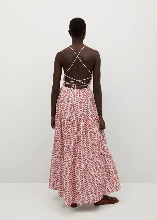 MANGO Embroidered Open Back Dress, Women's Fashion, Dresses & Sets, Dresses  on Carousell