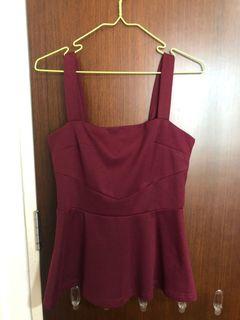 Maroon top