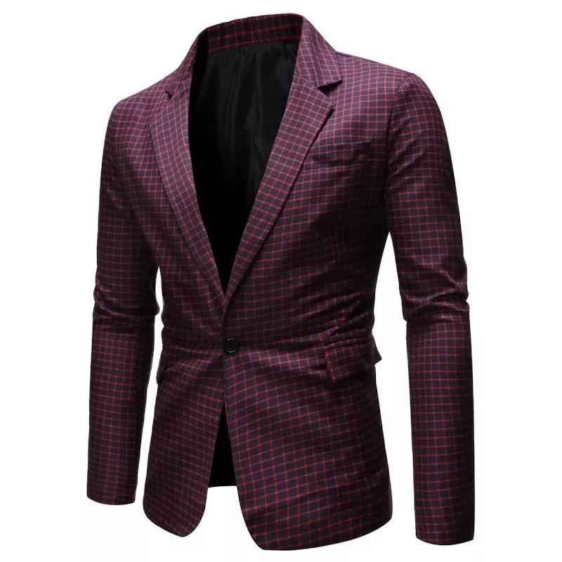 Maroon check blazer hotsell