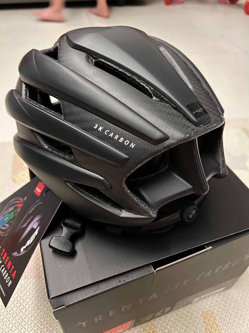 Met Trenta 3K Carbon M size 215g Helmet, Sports Equipment, Bicycles &  Parts, Parts & Accessories on Carousell