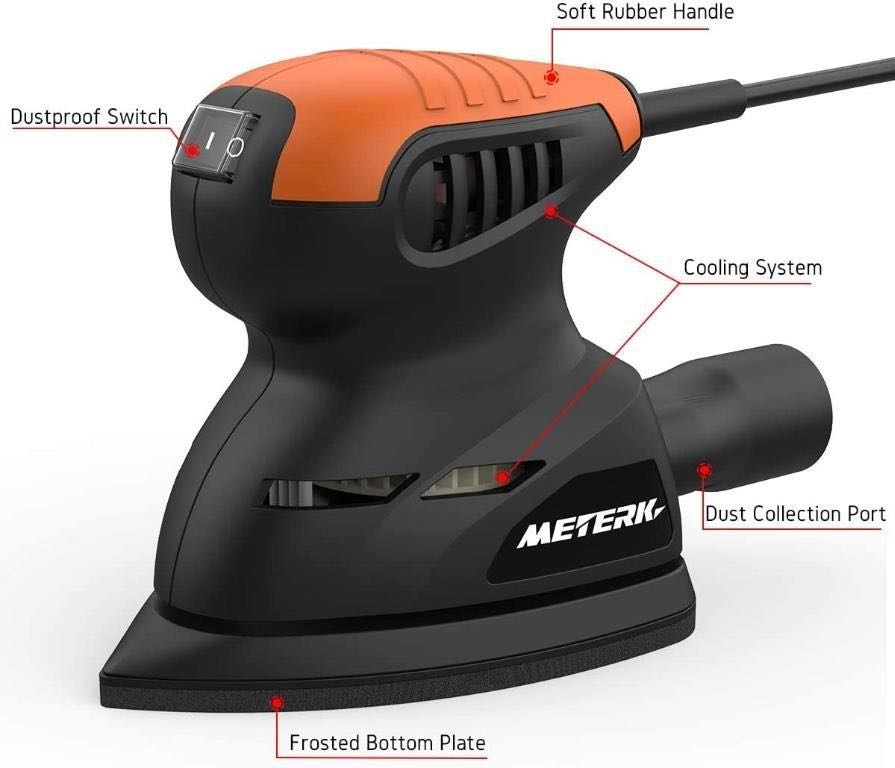 Meterk TS002 Mouse Sander Random Orbital Sander 125W 13500RPM Mouse