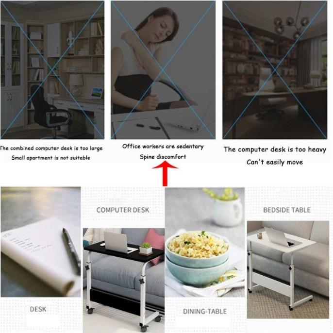 Movable Computer Table Adjustable Portable Laptop Desk Rotate Laptop ...