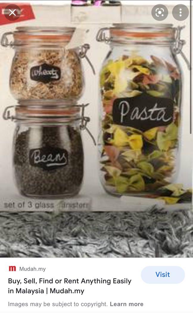 Mr DIY Set of 3 Glass Jars, TV & Home Appliances, Kitchen ...