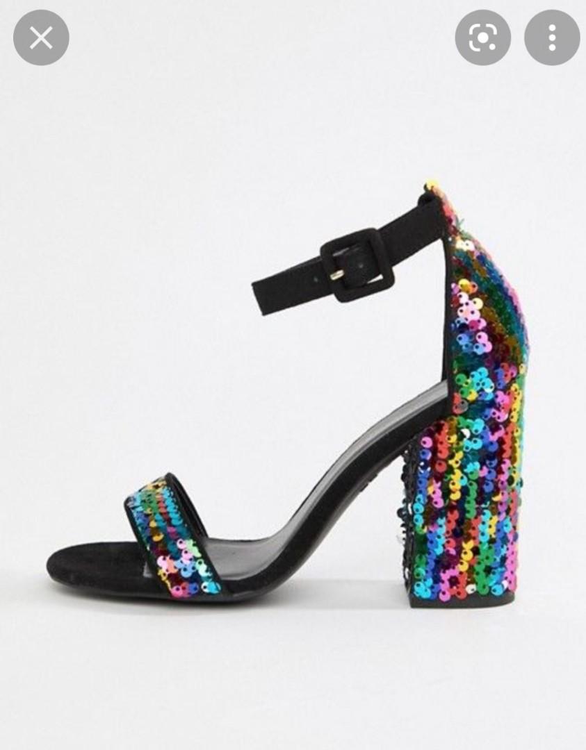 Rainbow outlet sequin heels