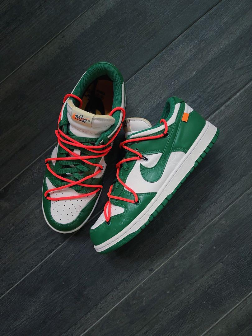 Off-white x nike dunk low pine green clearance