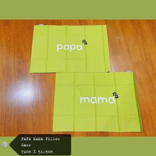 Papa Mama Pillow Case | Twin Set| Apple Green