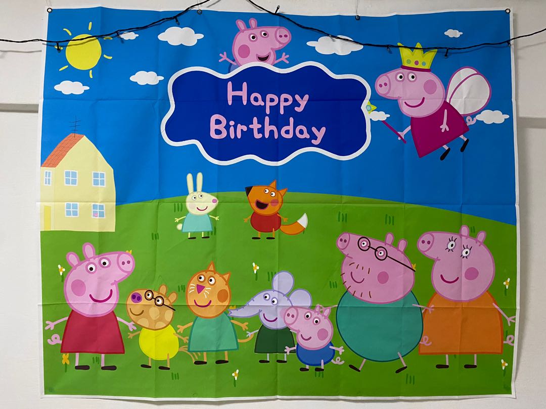 Peppa Pig Birthday Backdrop, Peppa Pig Backdrop, Birthday Backdrop, Peppa  Pig Party, Peppa Pig Birthday Banner, Personalized 
