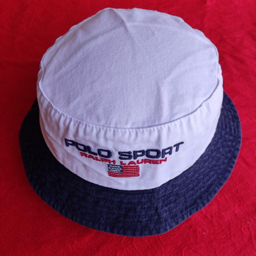 Polo Sport Ralph Lauren bucket hat (white/navy blue), Men's Fashion,  Watches & Accessories, Caps & Hats on Carousell
