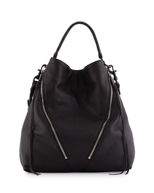 Rebecca Minkoff Moto Leather Hobo Black Women s Fashion Bags