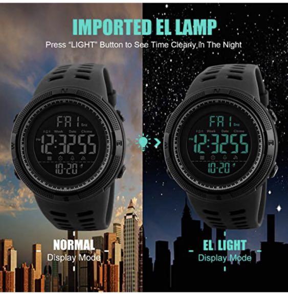 RSVOM 2 691 RSVOM Mens Digital Watch 50M Waterproof Men Sports Watches Black Big Face LED Military