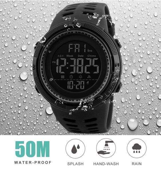 RSVOM 2 691 RSVOM Mens Digital Watch 50M Waterproof Men Sports Watches Black Big Face LED Military