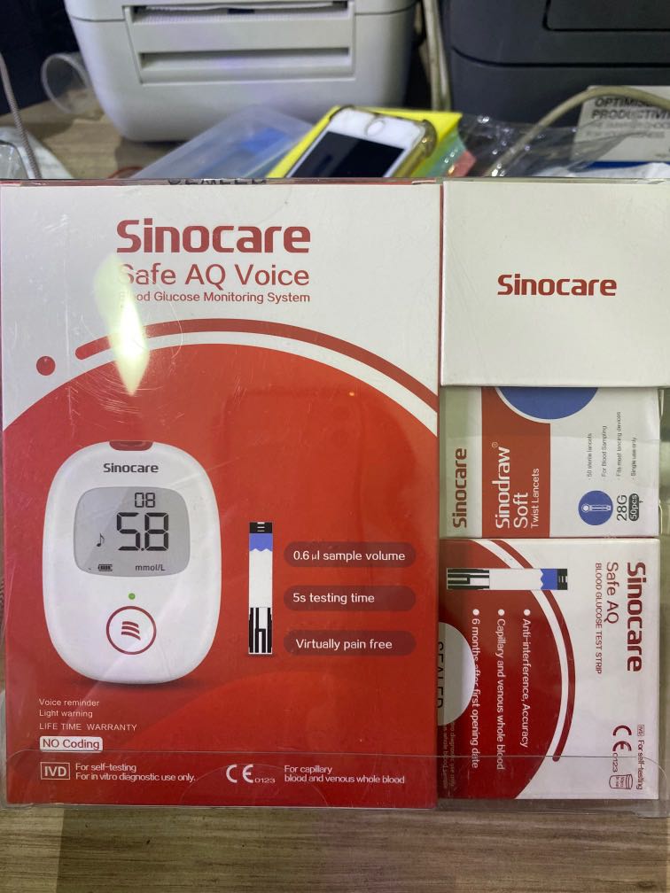 Sinocare Safe AQ KG Blood Glucose & Ketone Meter Kit