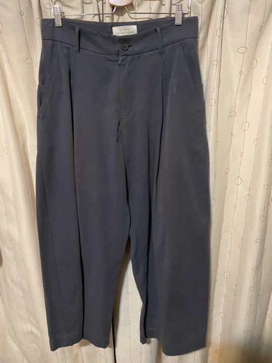 現貨」studio nicholson 紫黑色寬褲M號, 他的時尚, 褲子, 長褲在旋轉拍賣