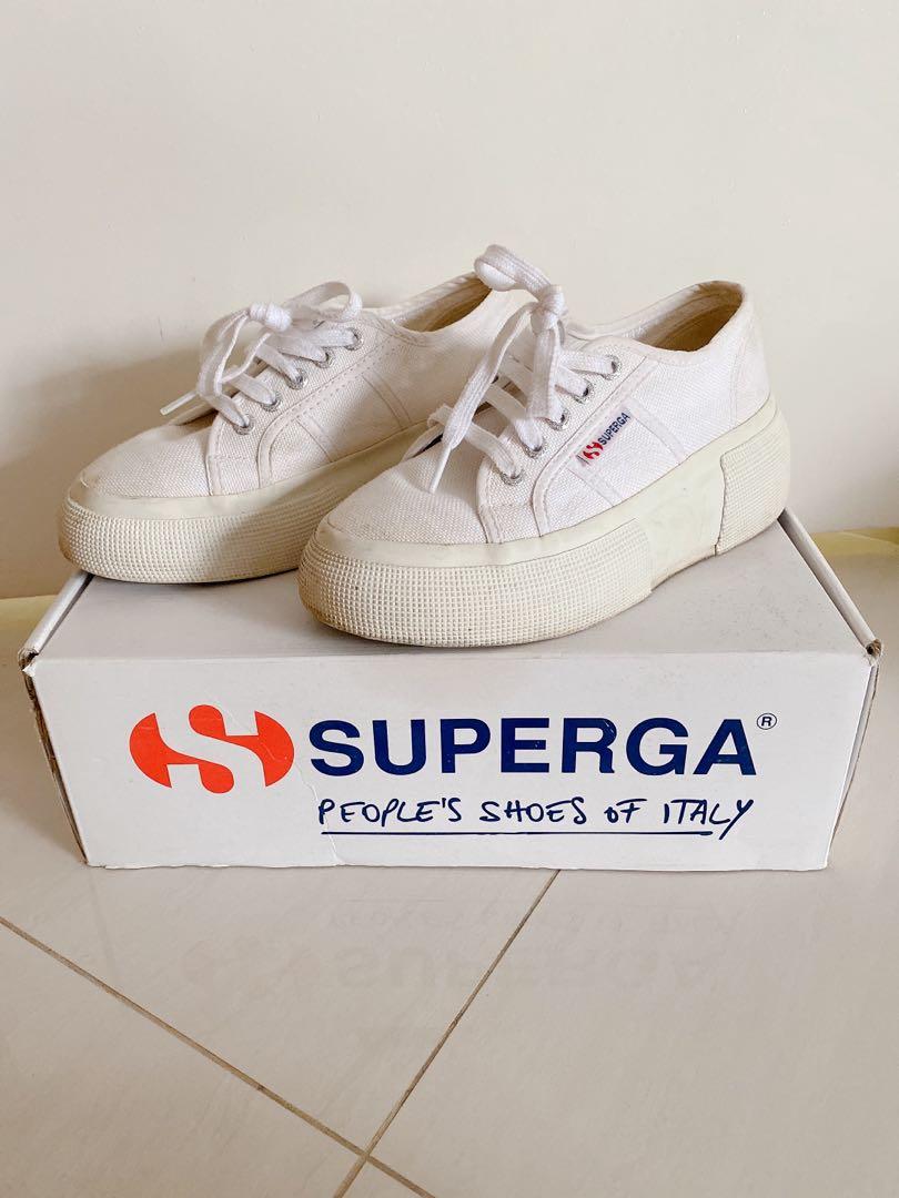 Superga 2790 white platform sneakers top