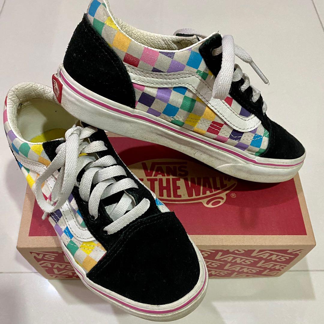Girls rainbow checkered new arrivals vans
