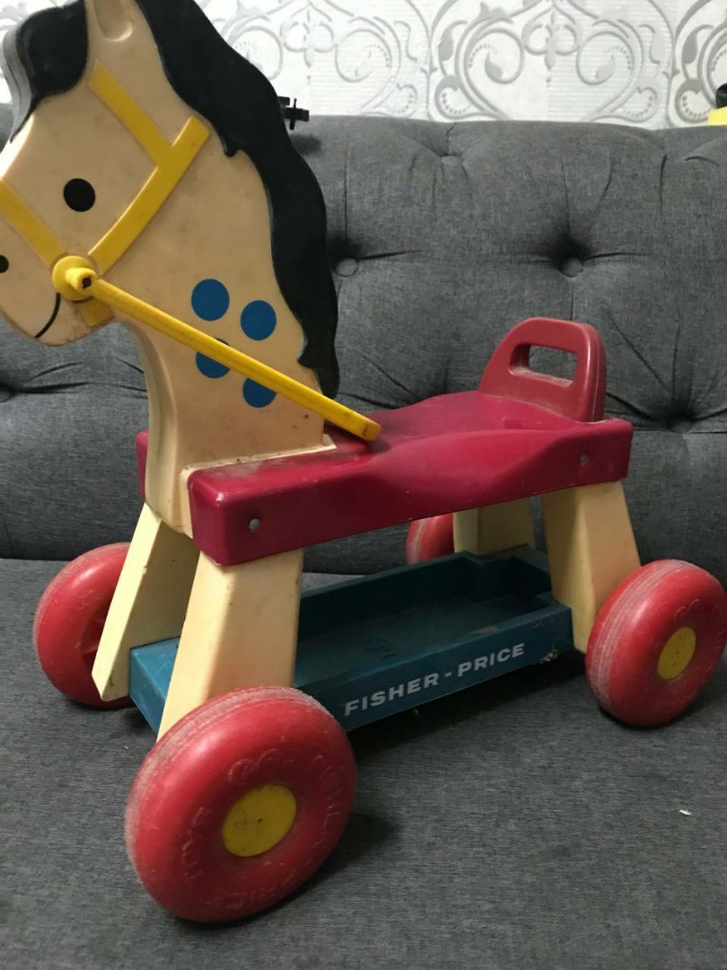 Vintage 1972 Fisher Price Ride On Pull Horse Pony Babies Kids