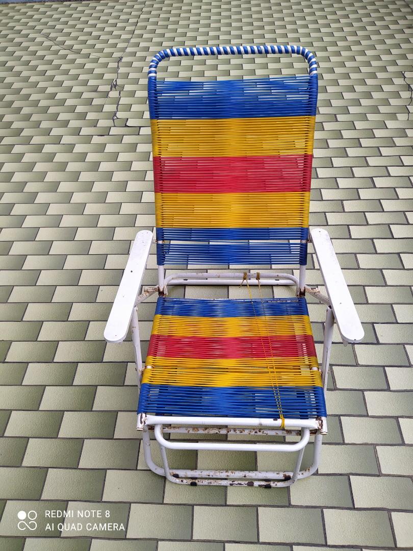 Vintage / Retro PVC String Reclining Chair / Big Lazy Chair, Furniture ...