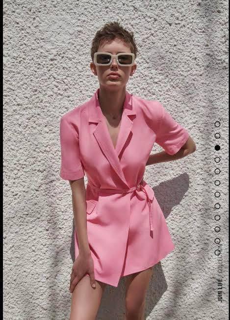 Zara blazer dress pink new arrivals