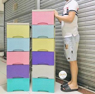 4,5,6 Layers Colorful Rattan Design Durabox Drawer Cabinet