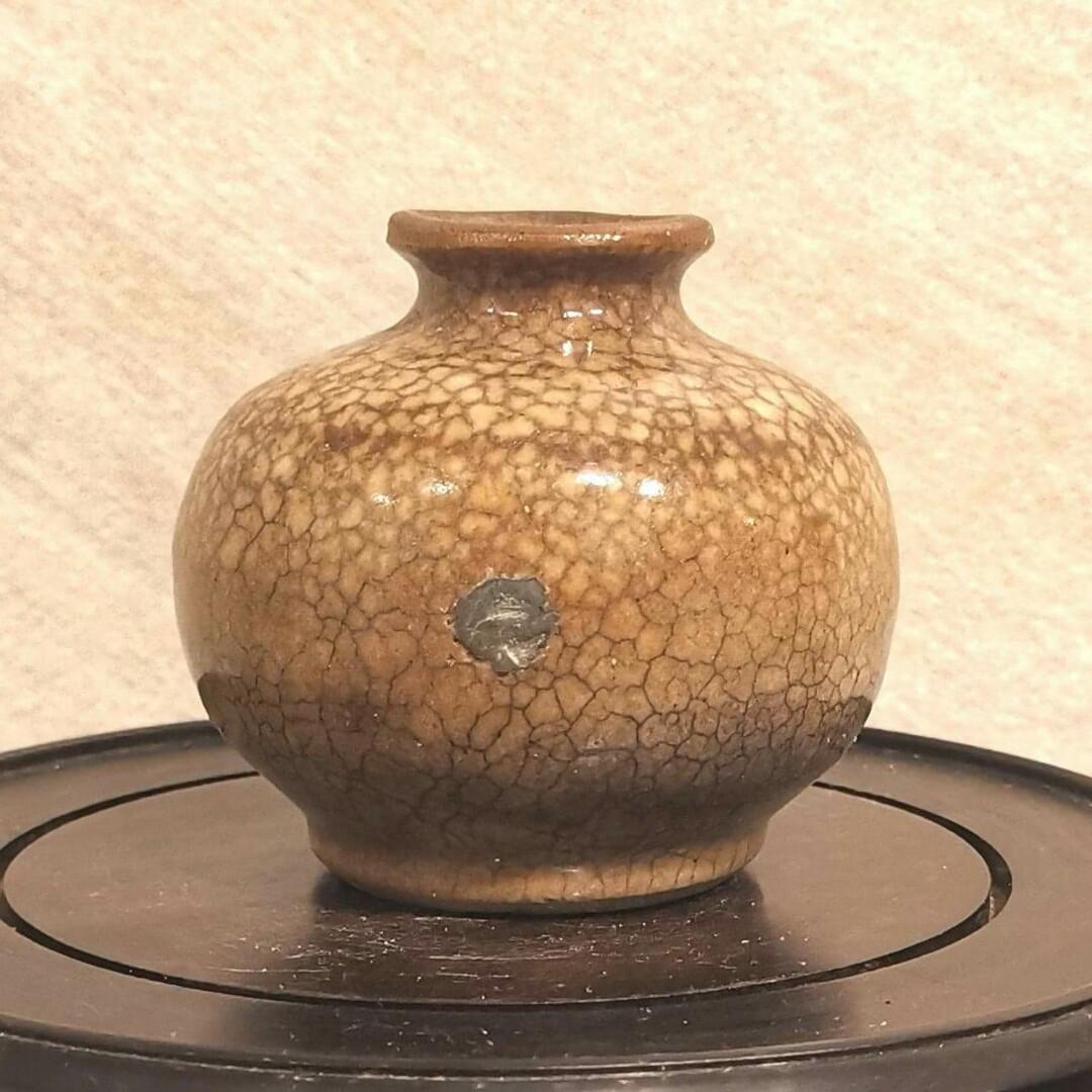 明時代 哥釉水盂 中国 明時代 哥釉青華 小壺 アンティーク 送料込み