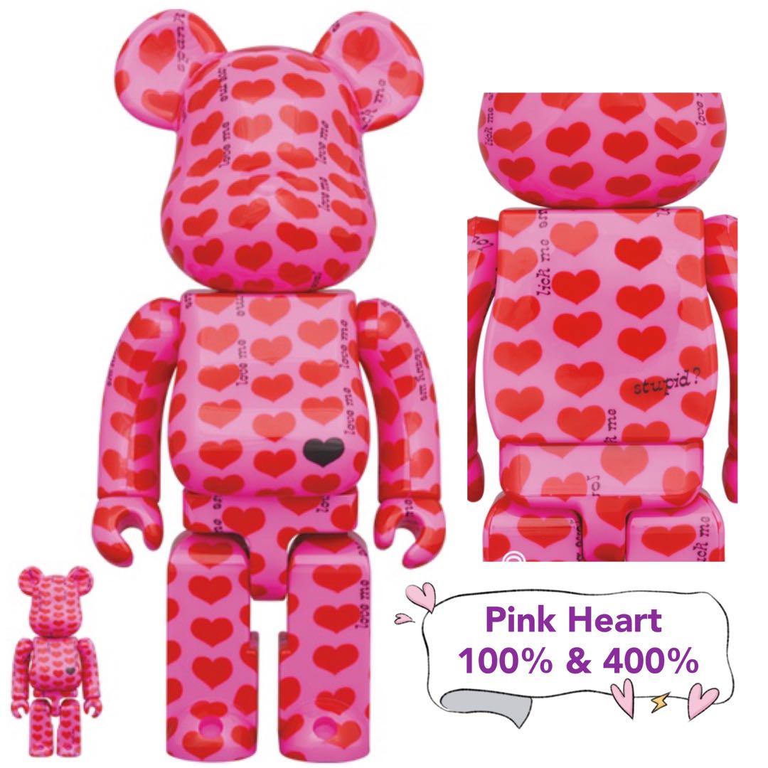 Bearbrick PINK Heart 100% \u0026 400%ベアブリックmedicomtoy