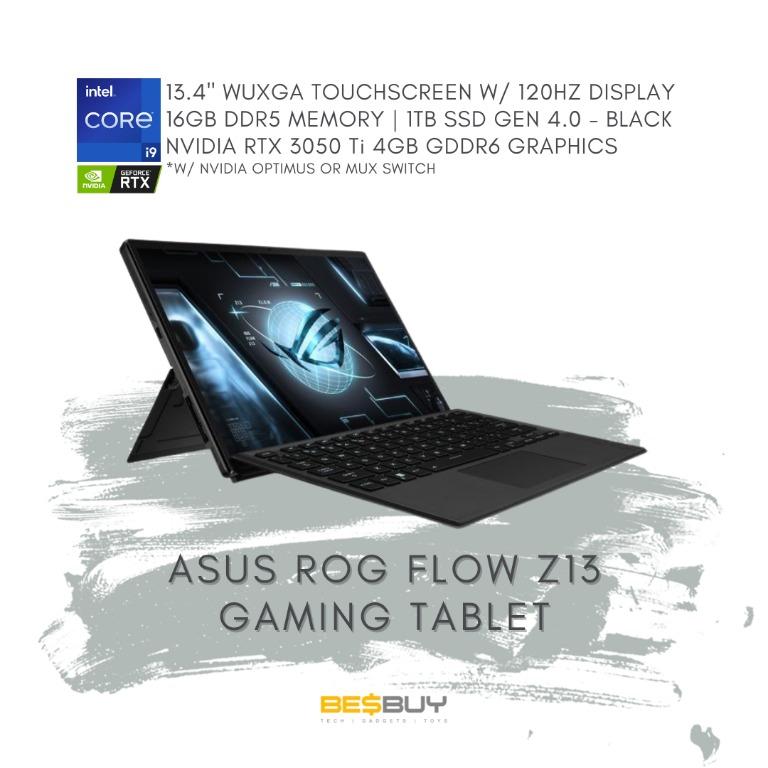 ASUS ROG Flow Z13 Gaming Tablet w/ Intel Core i9-12900H (14C/20T)  RTX  3050Ti, Computers  Tech, Laptops  Notebooks on Carousell