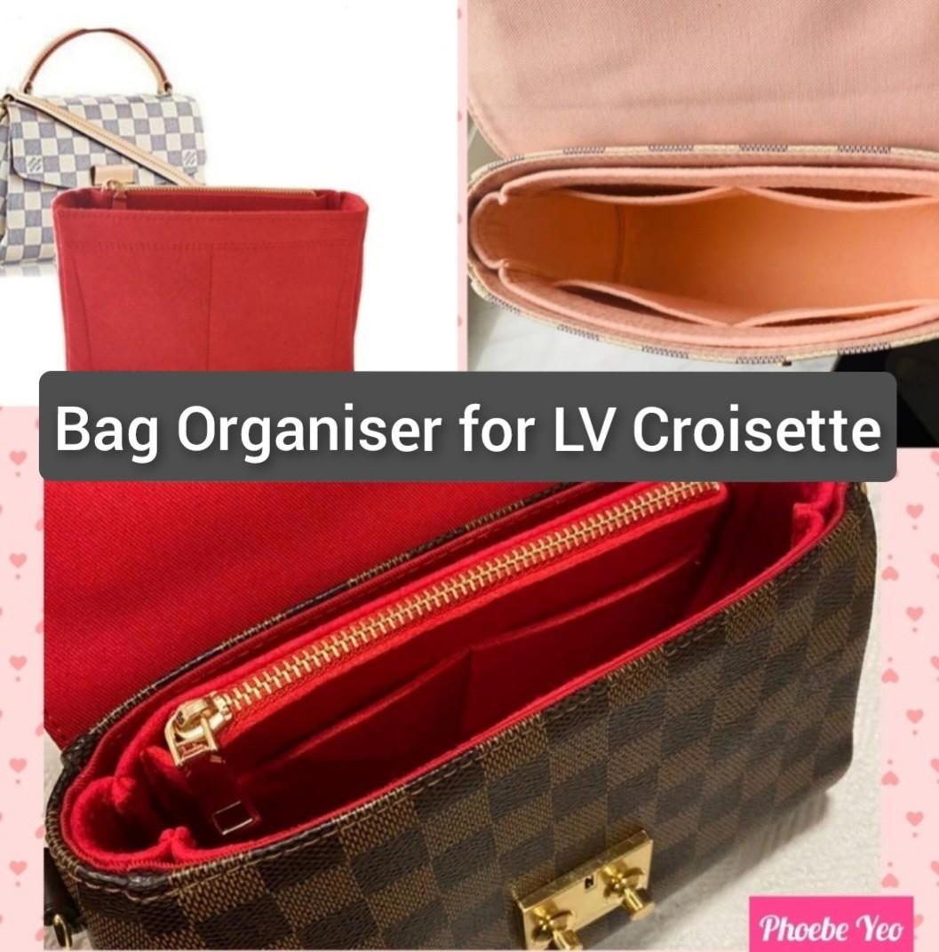 Bag Insert Organizer for LV Croisette  Customised Designs & 40+ Colours,  Luxury, Bags & Wallets on Carousell