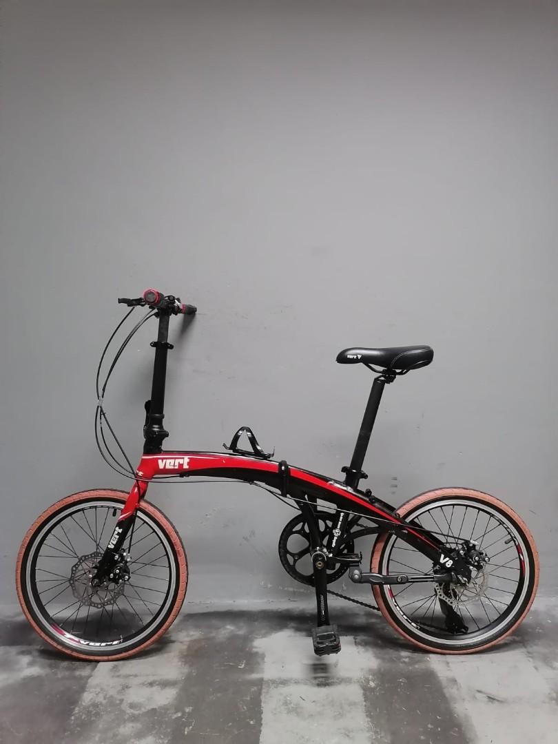 Bicycles Vert V8 folding bike 20 rim 7 speed and dual mechanical disc brake Sports Equipment Bicycles Parts Bicycles on Carousell