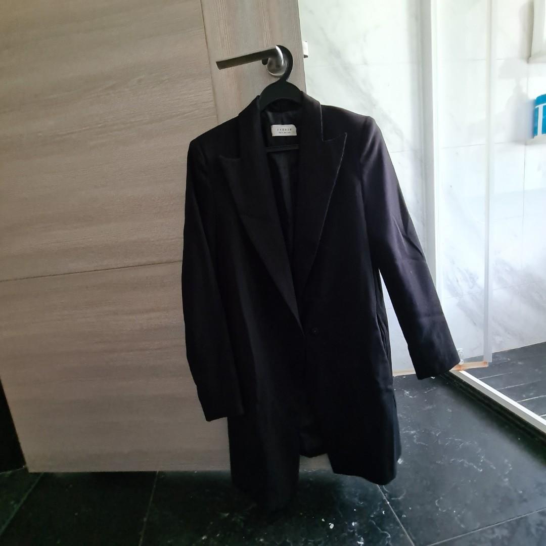 Knee length blazer womens sale