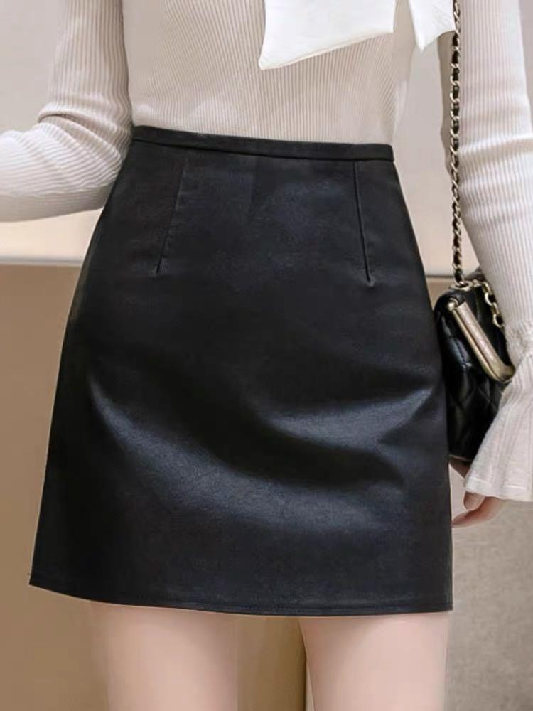 a line skirt black